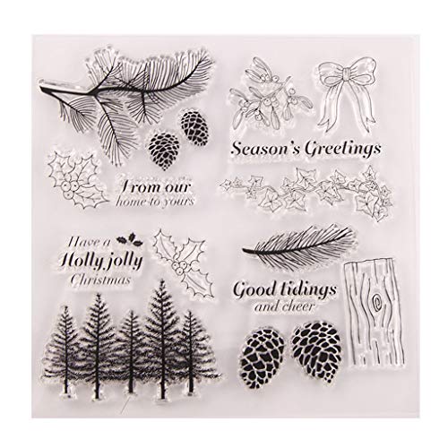 Transparente Silikon-Stempel, Motiv: Merry Christmas Tree, Tannenzapfen, selbstgemachtes Geschenk, zum Basteln von Karten, Sammelalben, Dekoration, Zubehör Transparente Silikon-Stempel, Motiv: Merry Christmas Tree, Tannenzapfen, selbstgemachtes Geschenk, zum Basteln von Karten, Sammelalben, Dekoration, Zubehör von unknow