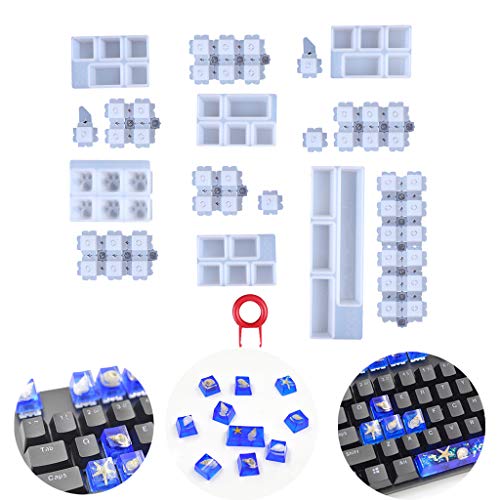 unknow Silikonform für mechanische Tastatur-Tastenkappen, Kristall-Epoxid-Formen, DIY-Handwerks-Werkzeuge, 1 Set von unknow