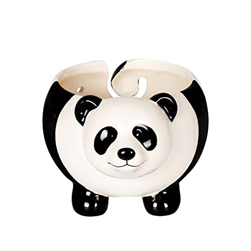 unknows Rcevbocc Keramik-Garnschale, niedlicher Panda-Strickgarn, Ball-Aufbewahrungshalter für Nadelarbeiten, Heim-Desktop-Dekoration, rutschfest, Häkelset, Organizer, Strickgarnhalter von unknows