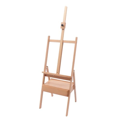 unkonwcy Atelierstaffelei Staffelei, staffeleien Holz Groß Atelierstaffelei staffeleien Dreifuss Stand Höhenverstellbar Feldstaffelei mit Schublade, Holzstaffelei für Kinder und Erwachsene Kiefernholz von unkonwcy