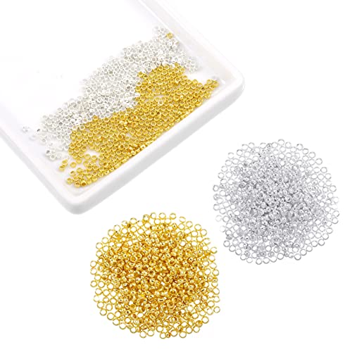 upain 1000 Stück Quetschperlen, Tube Crimp Perlen 2,5 mm, Quetschperlen Kettenverschluss, Positionierung Lose Perlen für Die DIY-Schmuckherstellung, Gold & Silber 2 Farben upain 1000 Stück Quetschperlen, Tube Crimp Perlen 2,5 mm, Quetschperlen Kettenverschluss, Positionierung Lose Perlen für Die DIY-Schmuckherstellung, Gold & Silber 2 Farben von upain