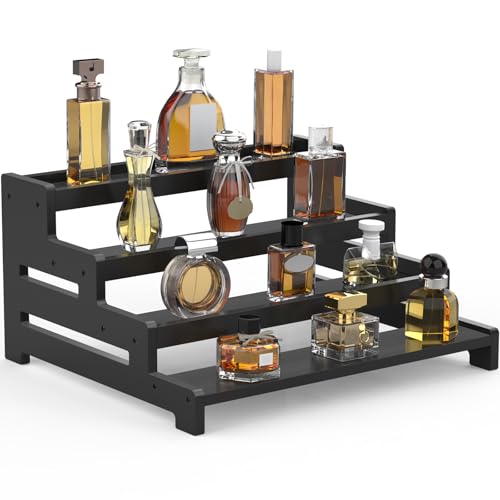upcessory Cologne Organizer aus Holz für Herren, extra großer Parfüm-Organizer, 4-stöckig, Ständer für Kommode, Party, Figuren, Cupcakes, Dessert, Make-up – Schwarz upcessory Cologne Organizer aus Holz für Herren, extra großer Parfüm-Organizer, 4-stöckig, Ständer für Kommode, Party, Figuren, Cupcakes, Dessert, Make-up – Schwarz von upcessory