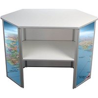 update displays Messetheke gerade, weiß 122,5 x 55,0 x 93,0 cm von update displays