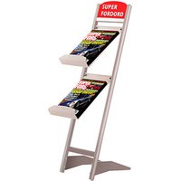 update displays Prospektständer Rapid silber DIN A4 2 Fächer von update displays