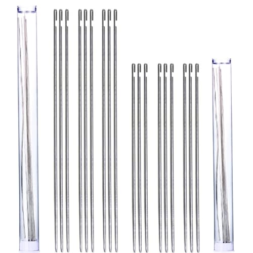 Perlennadeln-Set, 6 Größen, lang, gerade, mit Nadel, Flasche, seitliche Öffnung, Hakennadel für Schmuckherstellung, 18-teilig Perlennadeln-Set, 6 Größen, lang, gerade, mit Nadel, Flasche, seitliche Öffnung, Hakennadel für Schmuckherstellung, 18-teilig von ur_crystal