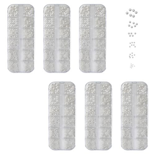 6 Set Halbrunde Perlen Weiß Flache Rückseite Perle - Nail Arts Strasssteine | Zum Basteln Halsketten Armbänder Schmuck Dekorationen Hochzeitskleider Basteln, 1.5/2/2.5/3/4/5 Mm 6 Set Halbrunde Perlen Weiß Flache Rückseite Perle - Nail Arts Strasssteine | Zum Basteln Halsketten Armbänder Schmuck Dekorationen Hochzeitskleider Basteln, 1.5/2/2.5/3/4/5 Mm von usefulbeauty