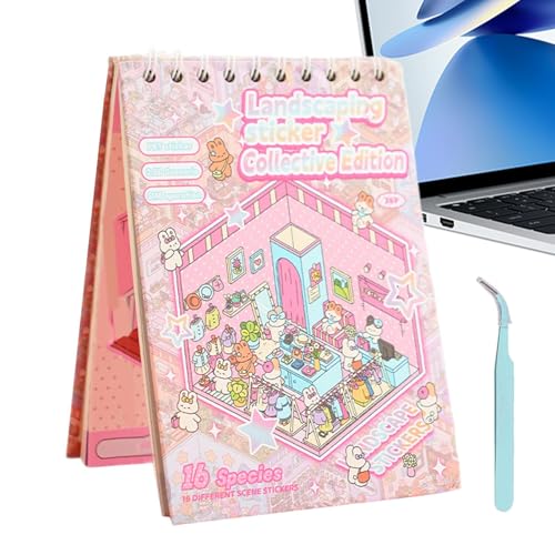 usefulbeauty 3D Stickerbuch - 3D Raumdekoration Aufkleber,Kreatives Stickerbuch Für Kinder Mädchen Fördern Fähigkeiten Kindergarten Schule Erwachsene Zuhause Spielzeit von usefulbeauty