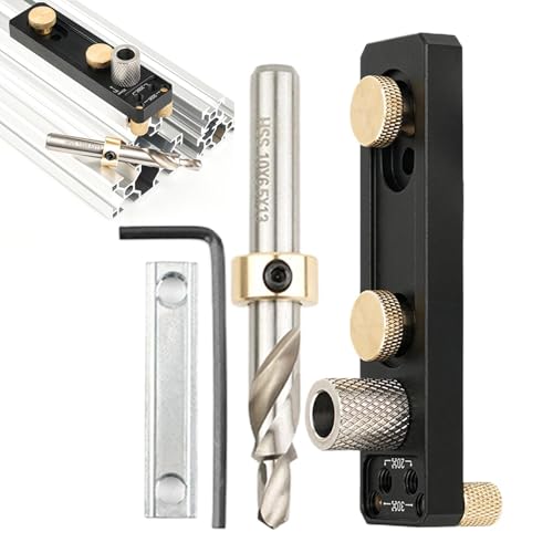 usefulbeauty Bohrer-Bit, Dübelschablonen-Set | Bohrschablone aus Aluminium für gerade Löcher – Elektromaterial, Baubedarf, Schweißbedarf u von usefulbeauty