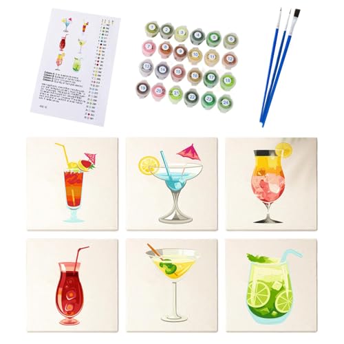 usefulbeauty Cocktail-Ölgemälde, Malen nach Zahlen, für Erwachsene, digitale Kits, auf Leinwand, 6-teilig | Pinsel und Acrylfarben im Lieferumfang enthalten, 14 x 14 cm, Dekoration usefulbeauty Cocktail-Ölgemälde, Malen nach Zahlen, für Erwachsene, digitale Kits, auf Leinwand, 6-teilig | Pinsel und Acrylfarben im Lieferumfang enthalten, 14 x 14 cm, Dekoration von usefulbeauty