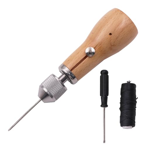 usefulbeauty Lederbearbeitungsset, Lederherstellungsset | Robustes Nähset | Lederbearbeitungsset, Fadennadel, Ahle, Ledernähwerkzeuge für das Handwerk von usefulbeauty