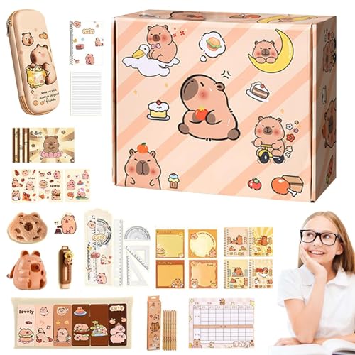 usefulbeauty Niedliches Schreibwarenset,Capybara Stifteetui für Kinder | Schulbedarf Für Und Mädchen Enthält Notizbücher Stifte Haftnotizen Aufkleber Usw usefulbeauty Niedliches Schreibwarenset,Capybara Stifteetui für Kinder | Schulbedarf Für Und Mädchen Enthält Notizbücher Stifte Haftnotizen Aufkleber Usw von usefulbeauty