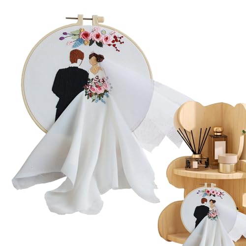 usefulbeauty Paar Stickerei Set, Hochzeitsstickerei Set | Erwachsene Punsch Nadel Set | Anfänger Stickset mit Reifen Nadeln und Anleitung für die usefulbeauty Paar Stickerei Set, Hochzeitsstickerei Set | Erwachsene Punsch Nadel Set | Anfänger Stickset mit Reifen Nadeln und Anleitung für die von usefulbeauty