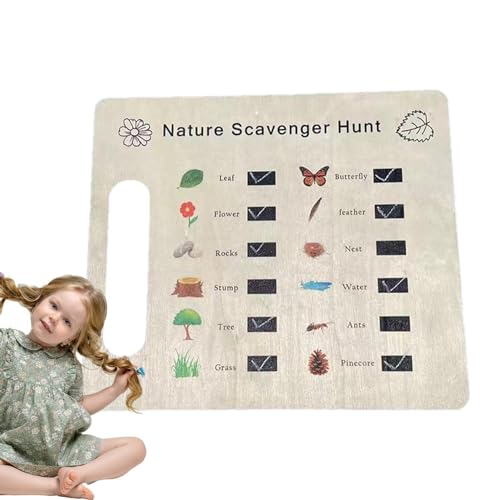 usefulbeauty Schatzsuche in der Natur, Holzbrett für den Schatz der Natur, Schatzsuche aus Holz – Outdoor-Spielzeug, Party- und Familienspiele, Suchspiel und von usefulbeauty