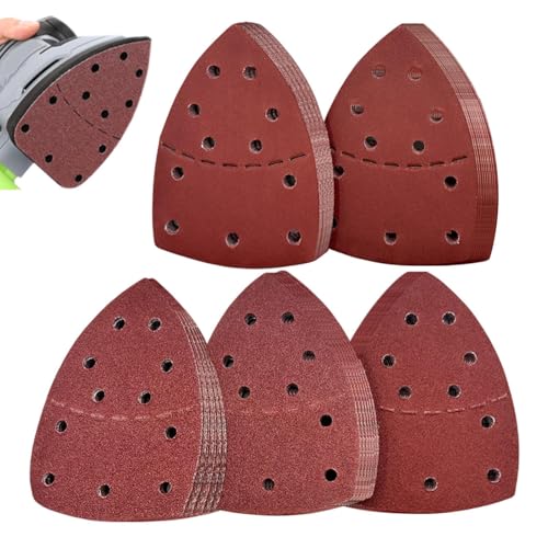 usefulbeauty Schleifblätter, Schleifblätter | Dreieckige Schleifpads mit 11 Löchern zum Polieren von Metall, Präzision, Renovierung, Holz, Gips, kreative Projekte, Auto-Reparatur von usefulbeauty