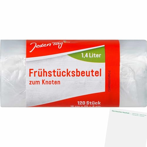 usy Bundle für Jeden Tag Frühstücks-Beutel zum Knoten 1,4l (120Stk) + usy Block von usy