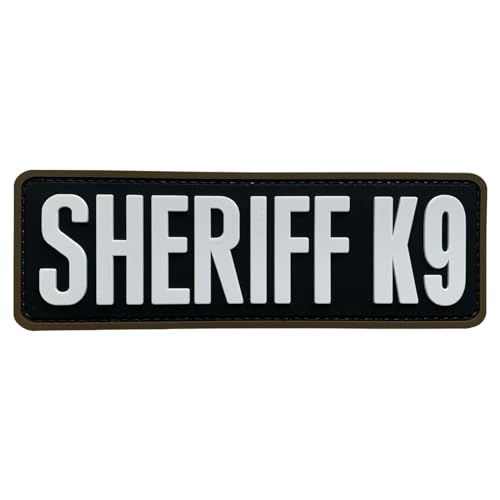 uuKen Deputy Sheriff K9 Aufnäher, PVC, 5,1 x 15,2 cm, Schwarz / Weiß, M15,2 x 5,2 cm, Schwarz / Weiß von uuKen