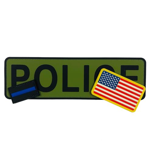 uuKen PVC-Flicken für Westen, Teller, Taschen, Rucksäcke, Kleidung (3 Stück, grün, Flagge, dünne blaue Linie), 3 Stück von uuKen
