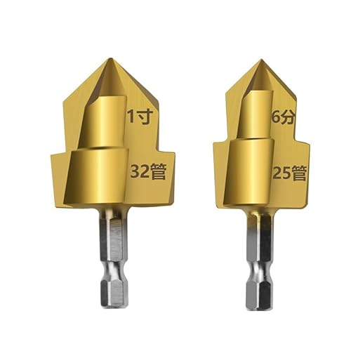 1/2/3 Stück Verbesserter Hebebohrer, dreiblättriger PPR-Titan-beschichteter Sechskantgriff, Bohren von Wasserrohren, Reiben, Reparatur von Rohren, Werkzeug zur Rohrreparatur(2pcs 25 32) von uvmgmync