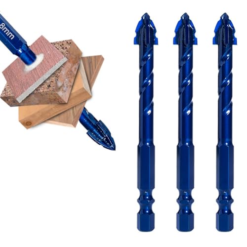 1/5 Stück 6 mm, 8 mm, 10 mm, 12 mm, 14 mm Glasfliesen-Stanzen, Fliesenbohren, Glasfliesen-Stanzen, einfaches dreieckiges und spiralförmiges Design, Helligkeit(5pcs 6-14mm) von uvmgmync