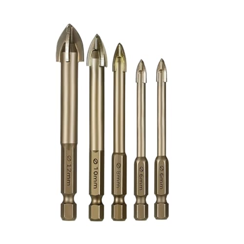 2/3/5/6 stücke Glas Beton Bohrer Set Legierung Hartmetall Spitze Mit Schneiden Kanten Fliesen Glas Kreuz Speer Kopf Hex Keramik Bohrer Bits Werkzeug(6-6-8-10-12 MM) von uvmgmync