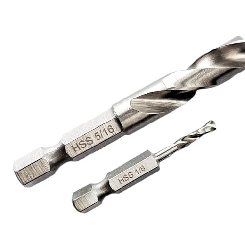 2/5-teiliges Bohrerset mit 1/4-Sechskantschaft, Stubby-Bohrerset for Metall, M2-Bohrer mit kurzer Länge aus Stahl for Schnellwechselfutter(WHITE) von uvmgmync