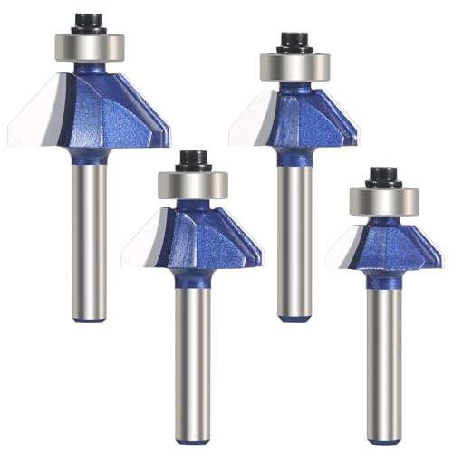 4-teiliges Set 1/4 Zoll 6,35 mm Schaft 45 Grad Fase Router Bit Forming Bevel Fräser Holzbearbeitung for Holzwerkzeuge Hartmetall 4-teiliges Set 1/4 Zoll 6,35 mm Schaft 45 Grad Fase Router Bit Forming Bevel Fräser Holzbearbeitung for Holzwerkzeuge Hartmetall von uvmgmync