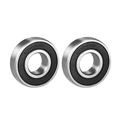 Sourcingmap Rillenkugellager 6001RS Single Sealed, 12 mm x 28 mm x 8 mm, Chromstahl-Kugellager, 2 Stück von uxcell