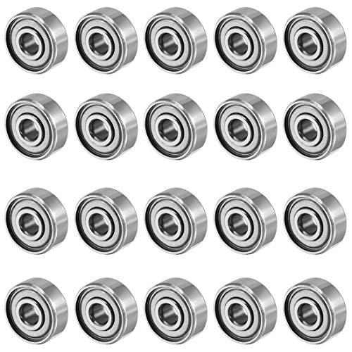 sourcing map 20 Stück 624ZZ 4mmx13mmx5mm Doppelt Geschirmte Miniatur Tief Rille Kugellager Kugellager Rollenlager Skateboard Bearings Skateboard Kugellager Mini Kugellager Bearings von uxcell