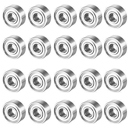 sourcing map 20 Stück MR83ZZ 3mmx8mmx3mm Doppelt Geschirmt Miniatur Tief Rillenkugellager Kugellager Rollenlager Skateboard Bearings Skateboard Kugellager Mini Kugellager Bearings von uxcell