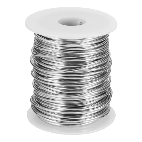 uxcell 12 Gauge / 2 mm eloxierter Aluminiumdraht für Schmuckherstellung, 30 m, biegbarer, flexibler Draht für Heimwerker, Heimdekoration, Gartenarbeit, Skulptur, Silber von uxcell