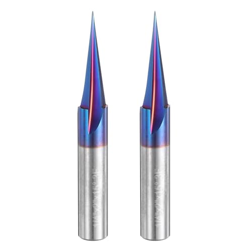 uxcell 2 Stück 15 Grad V-Nut-Gravurfräser für CNC-Spitze und 3 Rillen, 1/4-Zoll-Schaft, Schnitz-Bit, Nanobeschichteter Hartmetall-Schaftfräser zum Schnitzen, Gravieren uxcell 2 Stück 15 Grad V-Nut-Gravurfräser für CNC-Spitze und 3 Rillen, 1/4-Zoll-Schaft, Schnitz-Bit, Nanobeschichteter Hartmetall-Schaftfräser zum Schnitzen, Gravieren von uxcell