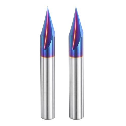 uxcell 2 Stück 30-Grad-V-Nut-Gravur-Fräser-Bits für CNC-Spitze und 3 Rillen, 1/4-Zoll-Schaft-Schnitz-Bit, Nanobeschichteter Hartmetall-Schaftfräser zum Schnitzen, Gravieren uxcell 2 Stück 30-Grad-V-Nut-Gravur-Fräser-Bits für CNC-Spitze und 3 Rillen, 1/4-Zoll-Schaft-Schnitz-Bit, Nanobeschichteter Hartmetall-Schaftfräser zum Schnitzen, Gravieren von uxcell