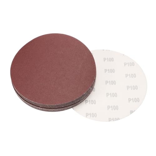 uxcell 20,3 cm Klett-Schleifscheiben, Körnung 100, Aluminiumoxid, Schleifpapier für Exzenterschleifer, Holz, Metall, Trockenpolieren, 20 Stück von uxcell