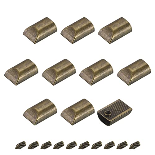 uxcell 20 Stück Metall-Reißverschluss-Stopper, rechteckig, Ersatz mit Schraube für Bastelarbeiten, Taschen, Gepäck, dunkle Bronze von uxcell