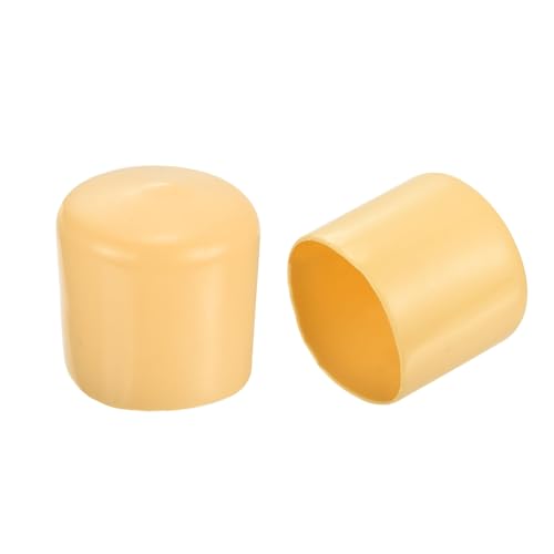 uxcell 20 runde Gummi-Endkappen, 50 mm, beige, Vinyl-Abdeckung, Schraubgewindeschutz von uxcell