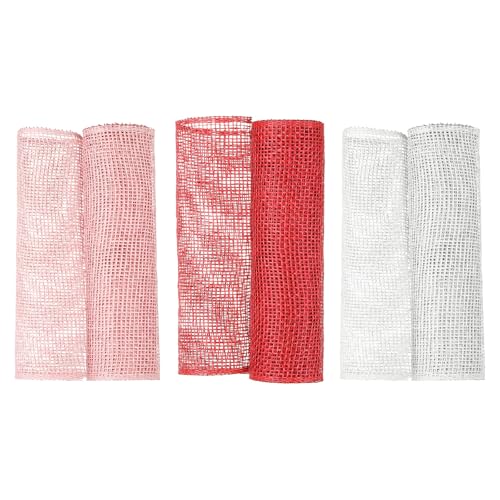 uxcell 3 Stück dekoratives Netzband, 25,4 cm x 4,5 m Netzband, Rolle, Metallic, für Weihnachtsbaumkranz, Dekoration, Rosa/Rot/Weiß uxcell 3 Stück dekoratives Netzband, 25,4 cm x 4,5 m Netzband, Rolle, Metallic, für Weihnachtsbaumkranz, Dekoration, Rosa/Rot/Weiß von uxcell