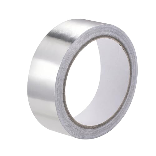 uxcell Aluminium Folienband Hochtemperaturband 25 mm für HVAC, Abdichten, Ausbessern von Heiß und Kaltluftkanälen Einseitige Klebeband 20 m/65 ft von uxcell