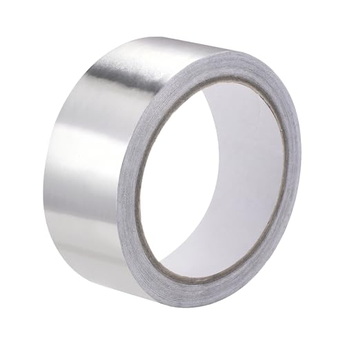 uxcell Aluminium Folienband Hochtemperaturband 30 mm für HVAC, Abdichten, Ausbessern von Heiß und Kaltluftkanälen Einseitige Klebeband 20 m/65 ft von uxcell