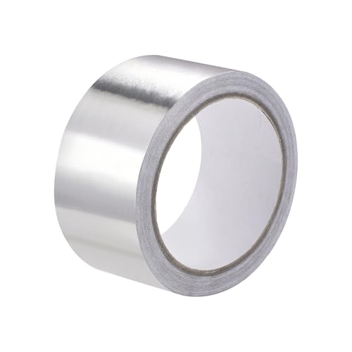 uxcell Aluminium Folienband Hochtemperaturband 50 mm für HVAC Abdichten, Ausbessern von Heiß und Kaltluftkanälen Einseitige Klebeband 20 m/65 ft von uxcell