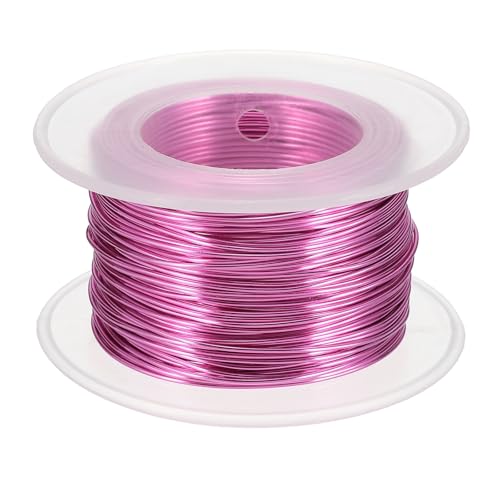 uxcell Eloxierter Aluminiumdraht für Schmuckherstellung, 0,8 mm (0,8 mm), biegbarer, flexibler Draht für Heimwerker, Heimdekoration, Gartenarbeit, Skulptur, Dunkelrosa von uxcell