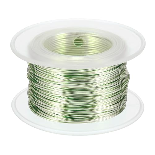 uxcell Eloxierter Aluminiumdraht für Schmuckherstellung, 0,8 mm (0,8 mm), biegbarer, flexibler Draht für Heimwerker, Heimdekoration, Gartenarbeit, Skulptur, Grasgrün von uxcell