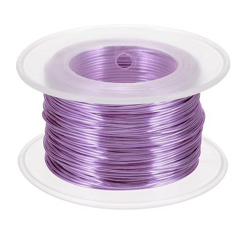 uxcell Eloxierter Aluminiumdraht für Schmuckherstellung, 0,8 mm (0,8 mm), biegbarer, flexibler Draht für Heimwerker, Heimdekoration, Gartenarbeit, Skulptur, Hellviolett von uxcell