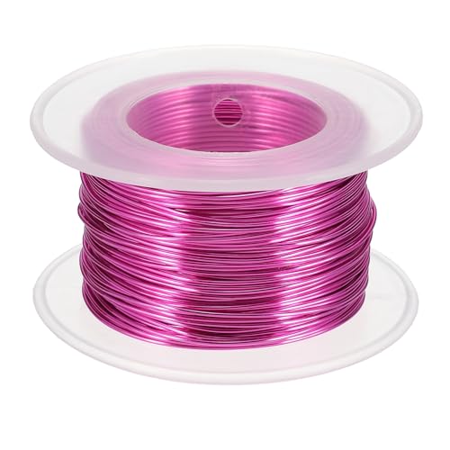 uxcell Eloxierter Aluminiumdraht für Schmuckherstellung, 0,8 mm (0,8 mm), biegbarer, flexibler Draht für Heimwerker, Heimdekoration, Gartenarbeit, Skulptur, Rosarot von uxcell