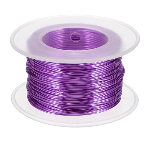 uxcell Eloxierter Aluminiumdraht für Schmuckherstellung, 0,8 mm (0,8 mm), biegbarer, flexibler Draht für Heimwerker, Heimdekoration, Gartenarbeit, Skulptur, Violett von uxcell