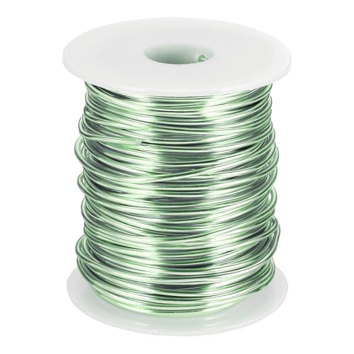 uxcell Eloxierter Aluminiumdraht für Schmuckherstellung, 12 Gauge/2 mm, biegsamer, flexibler Draht für Heimwerker, Heimdekoration, Gartenarbeit, Skulptur, Grasgrün von uxcell