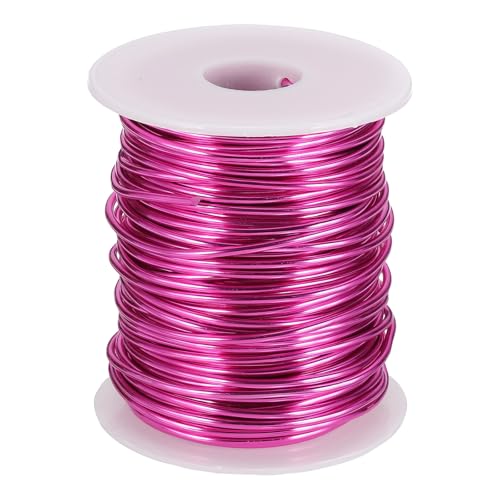 uxcell Eloxierter Aluminiumdraht für Schmuckherstellung, 12 Gauge/2 mm, biegsamer, flexibler Draht für Heimwerker, Heimdekoration, Gartenarbeit, Skulptur, Rosarot von uxcell