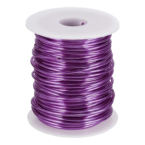 uxcell Eloxierter Aluminiumdraht für Schmuckherstellung, 12 Gauge/2 mm, biegsamer, flexibler Draht für Heimwerker, Heimdekoration, Gartenarbeit, Skulptur, Violett von uxcell