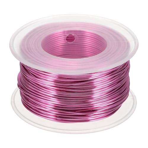 uxcell Eloxierter Aluminiumdraht für Schmuckherstellung, 18 Gauge/1 mm, biegsamer, flexibler Draht für Heimwerker, Heimdekoration, Gartenarbeit, Skulptur, Dunkelrosa von uxcell