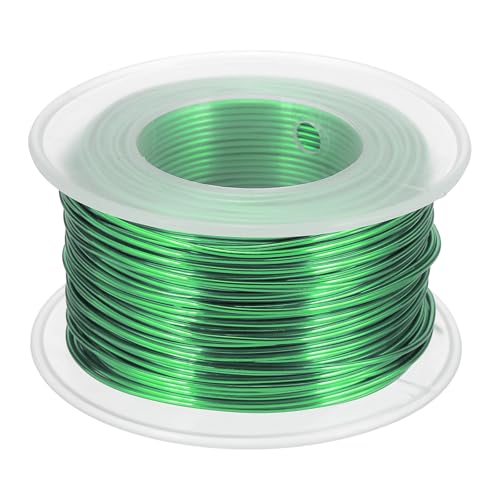 uxcell Eloxierter Aluminiumdraht für Schmuckherstellung, 18 Gauge/1 mm, biegsamer, flexibler Draht für Heimwerker, Heimdekoration, Gartenarbeit, Skulptur, Grün von uxcell