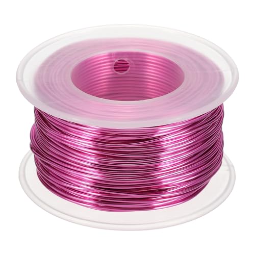 uxcell Eloxierter Aluminiumdraht für Schmuckherstellung, 18 Gauge/1 mm, biegsamer, flexibler Draht für Heimwerker, Heimdekoration, Gartenarbeit, Skulptur, Rosarot von uxcell